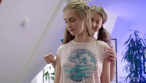 Sexy blonde's tight pussy is ready for cock