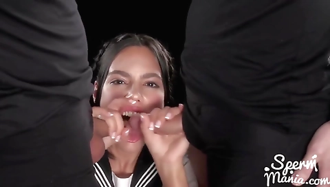 Hot slut rides on the bed