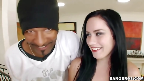 Sexy brunette gets fucked by a huge cock