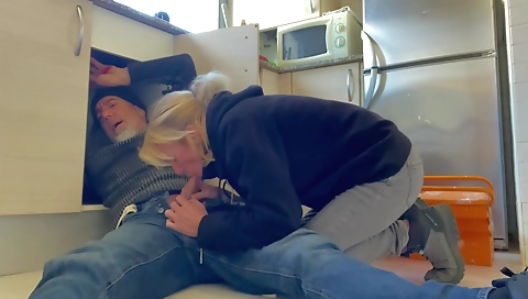 Hot blonde slutty fucking for hot blowjob