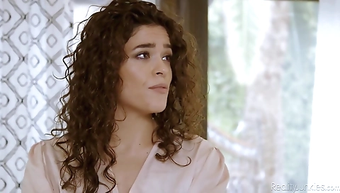 Sexy brunette hair shows off and masturbation